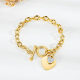 Bullion Gold Diamond cut Belcher Chain T-lock Toggle Bracelet in Gold Layered Steel Jewellery