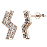 Boxed Zigzag Set Embellished with SWAROVSKI® Crystals In Rose Gold