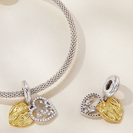 Solid 925 Signature Silver Goldilocks Heart Charm