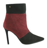Bosccolo Womens Spike Heel Boots - Maroon/Black Nubuk