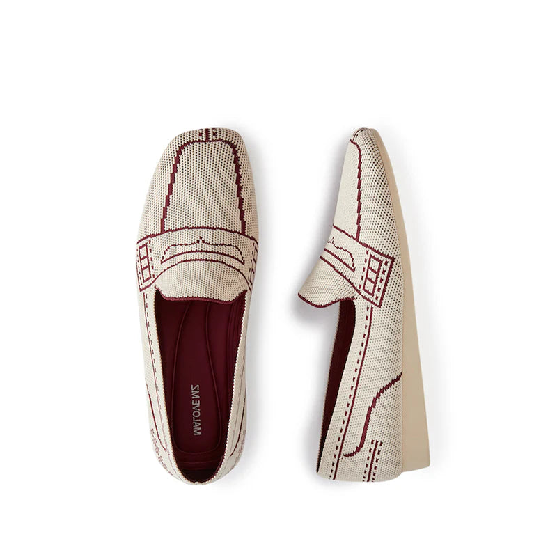 Comfortable Slip On Square Toe Loafers - Sand