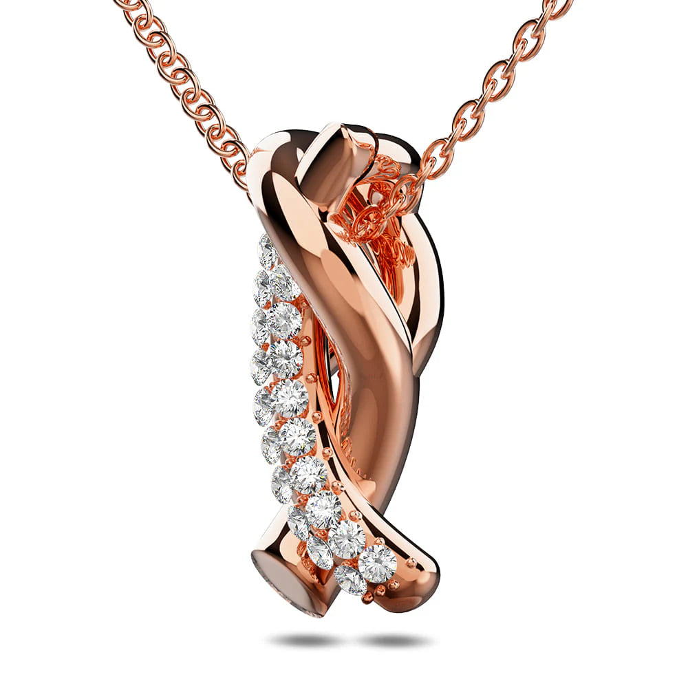 Krystal Couture Intertwined Rose Gold Pendant Necklace Embellished with SWAROVSKI Crystals
