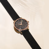 Bullion Gold Bullion Gold Elite Watch Embellished with Rhinestone - Rose Gold and Black