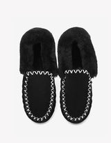 Popo Cow Suede Moccasin in Black