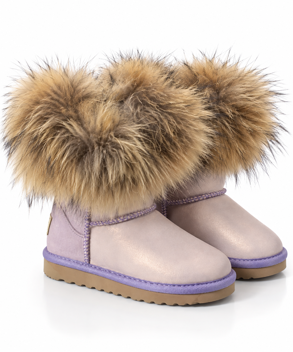 Australian Leather Ugg Fur Short Uggs - Lilac - AU5