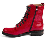 Bosccolo Womens Boots - Red Crocodile