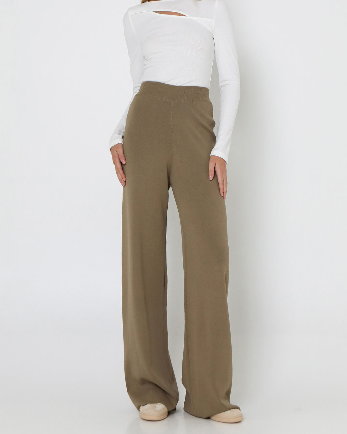 Lost In Lunar Women's Norah Knit Pants - Khaki