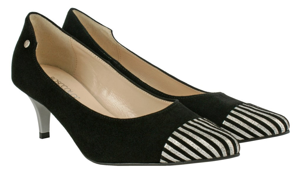 Bosccolo Womens High Heels - Black / Silver