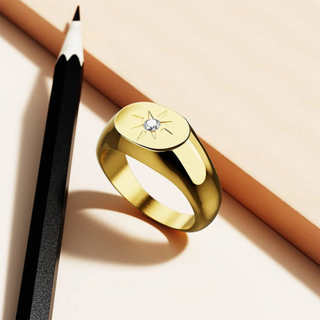 Bullion Gold Celestial Brilliance Ring with Cubic Zirconia in Gold Layered