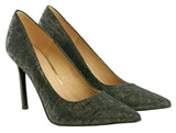 Bosccolo Womens Spike Heels Linen - Dark Green