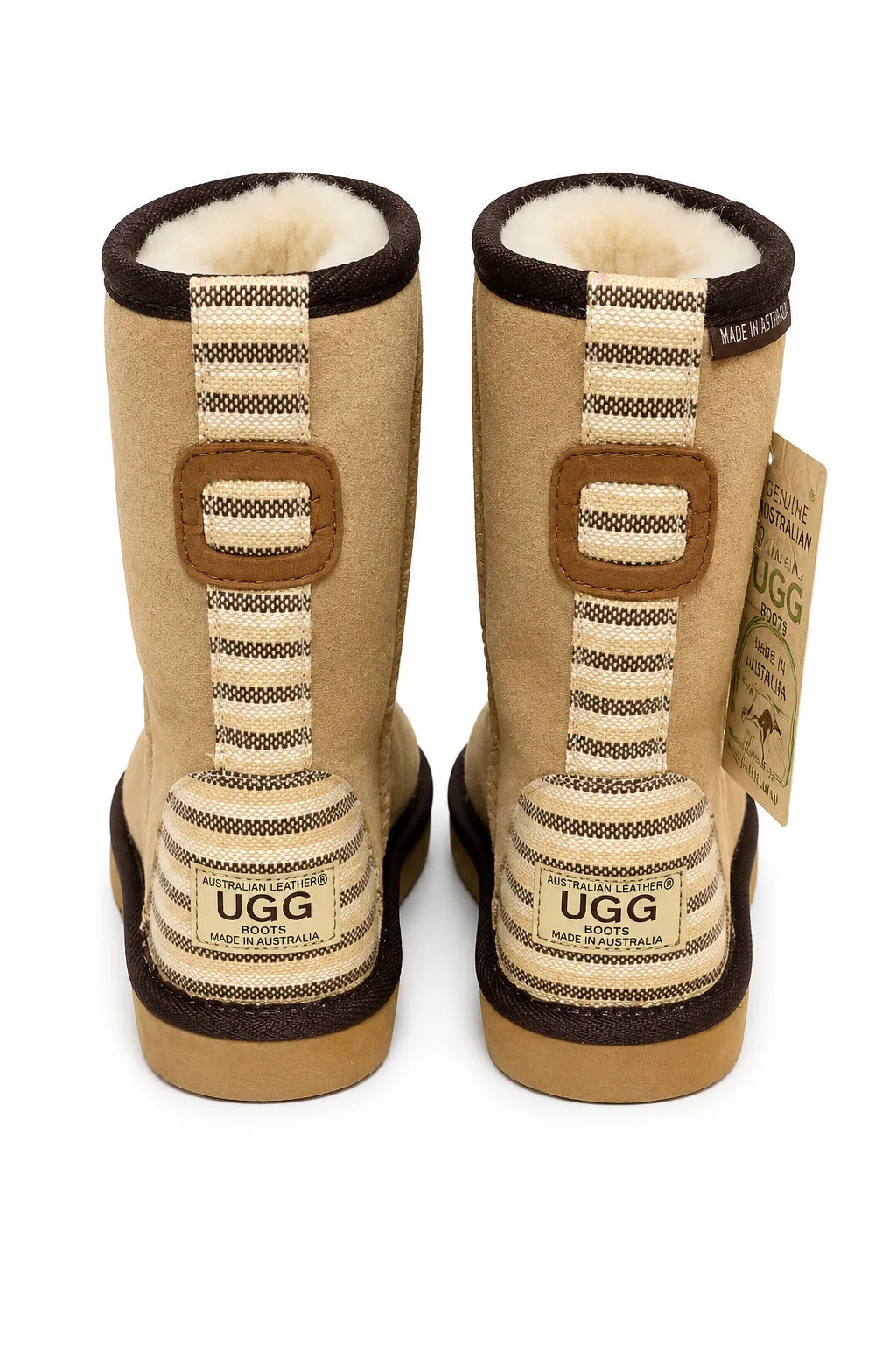 Australian Leather Ugg Short Stripe Uggs - Natural - AU5