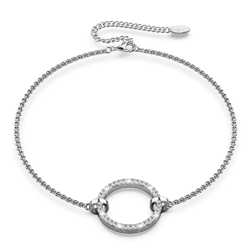 Boxed Orbit Earrings, Bracelet & Necklace Set with SWAROVSKI® Crystal in White Gold