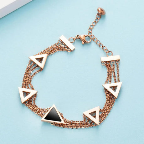 Bullion Gold Arestas Geometric Layered Chain Bracelet