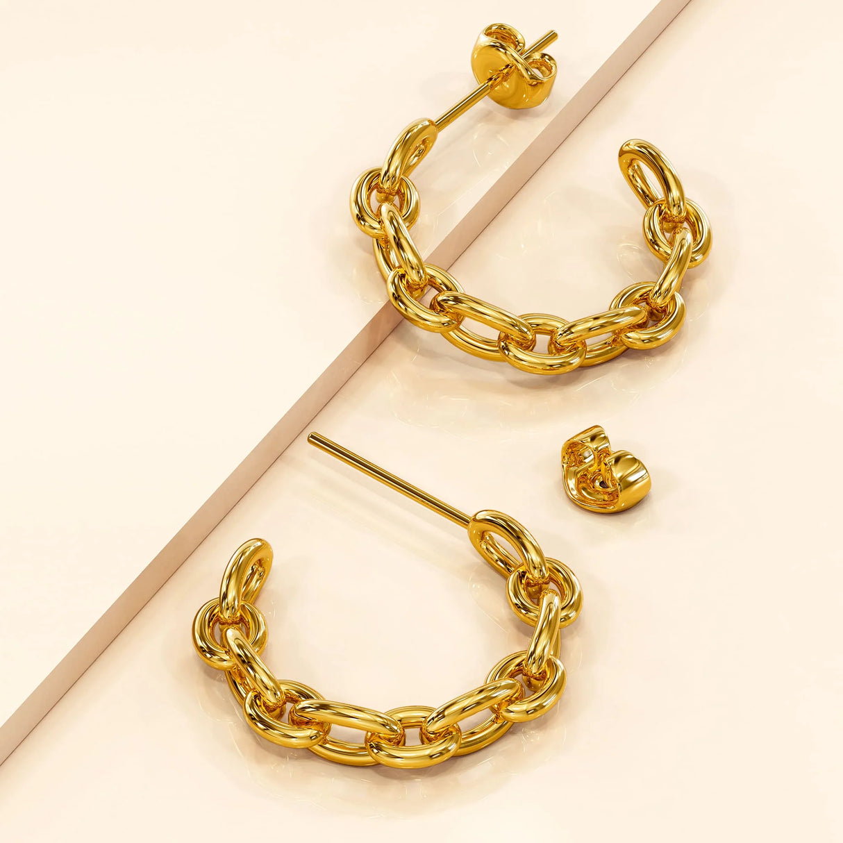 Bullion Gold Lustrous Coil Huggie Earrings