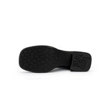 Mademoiselle Round Toe Knee High Sock Boots - Black