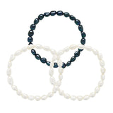 Manufacture Royale 3 Bracelet Set Baroque Baroque Freshwater Pearl White 6-7mm