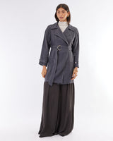 Amelius Elvie Linen Trench Jacket - Evening Blue