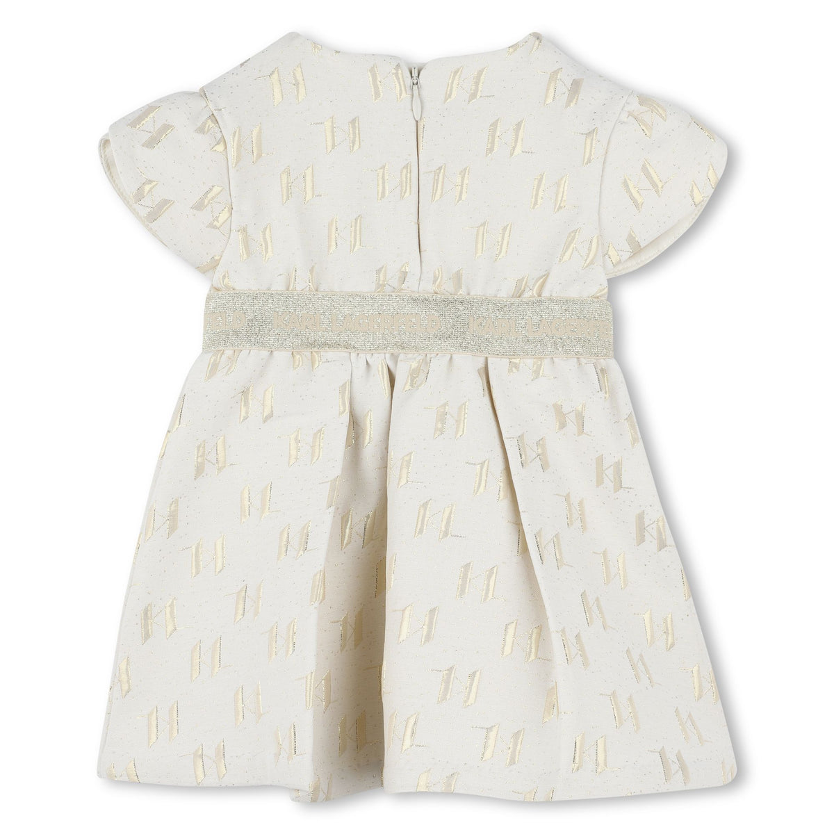 Karl Lagerfeld Girls Formal Jacquard Dress - Beige