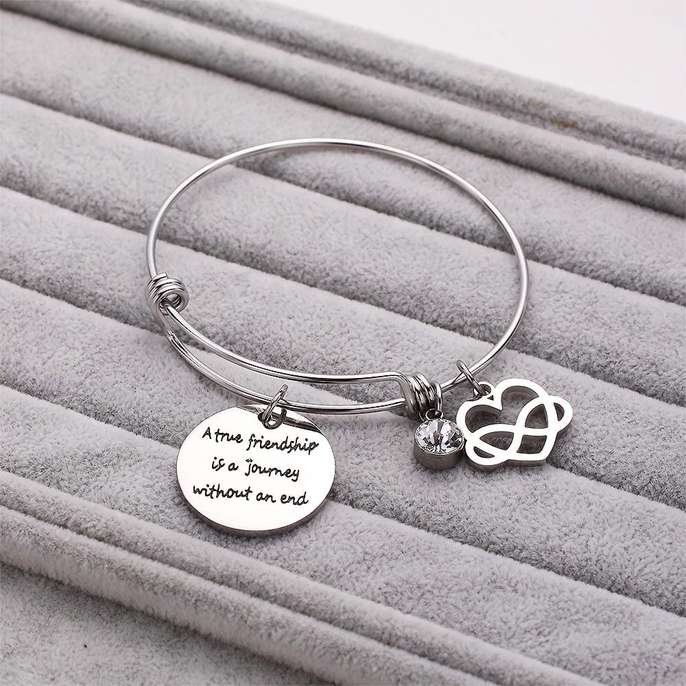Bullion Gold A True Friendship Inscriptions Adjustable Bracelet