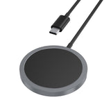 iQuick 15W Fast Charging Magnetic Wireless Aluminum Alloy Phone Charger Pad Charge - Black
