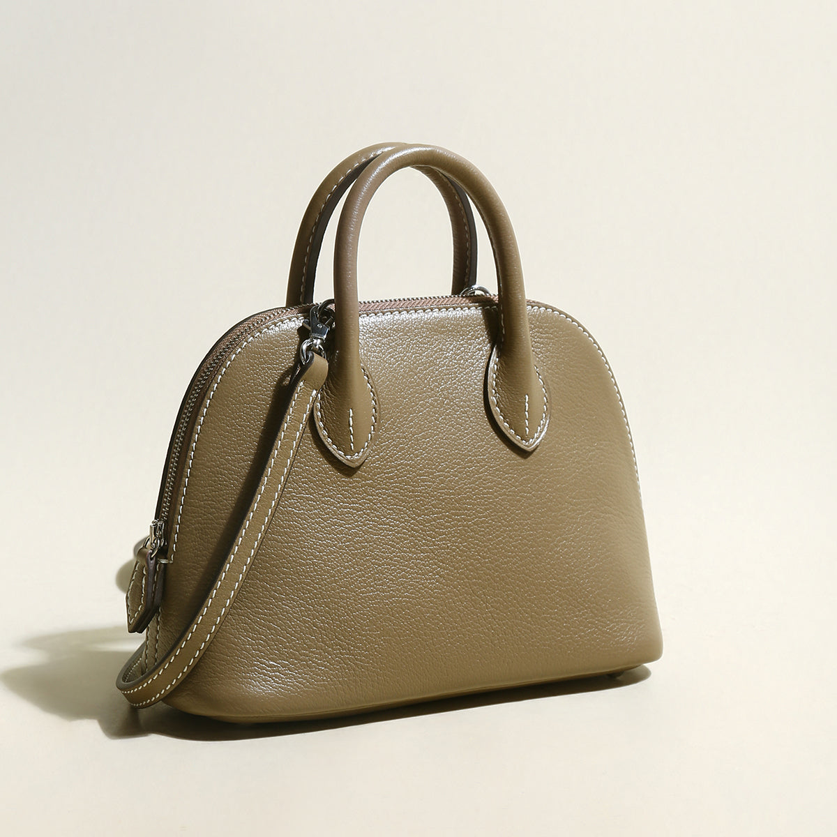 Brooklyn Lady Top Handle Bag - Taupe