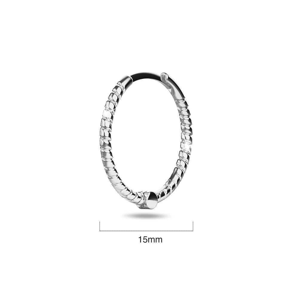 Solid 925 Sterling Silver Helical Huggie Earrings in Silver
