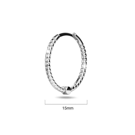 Solid 925 Sterling Silver Helical Huggie Earrings in Silver
