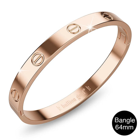 Bullion Gold Carmello Stainless Steel Bangle in Rose Gold - 64mm