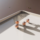 Bullion Gold Shiny Ball Stud Rose Gold Layered Earrings 5mm