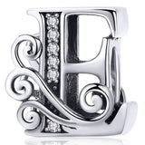 Solid 925 Sterling Silver Vintage Inspired Antique Alphabet Charm