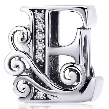 Solid 925 Sterling Silver Vintage Inspired Antique Alphabet Charm