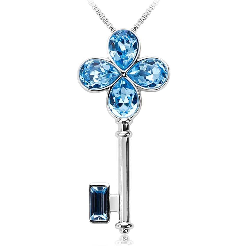 Krystal Couture Flower Key Necklace Embellished with SWAROVSKI Crystals