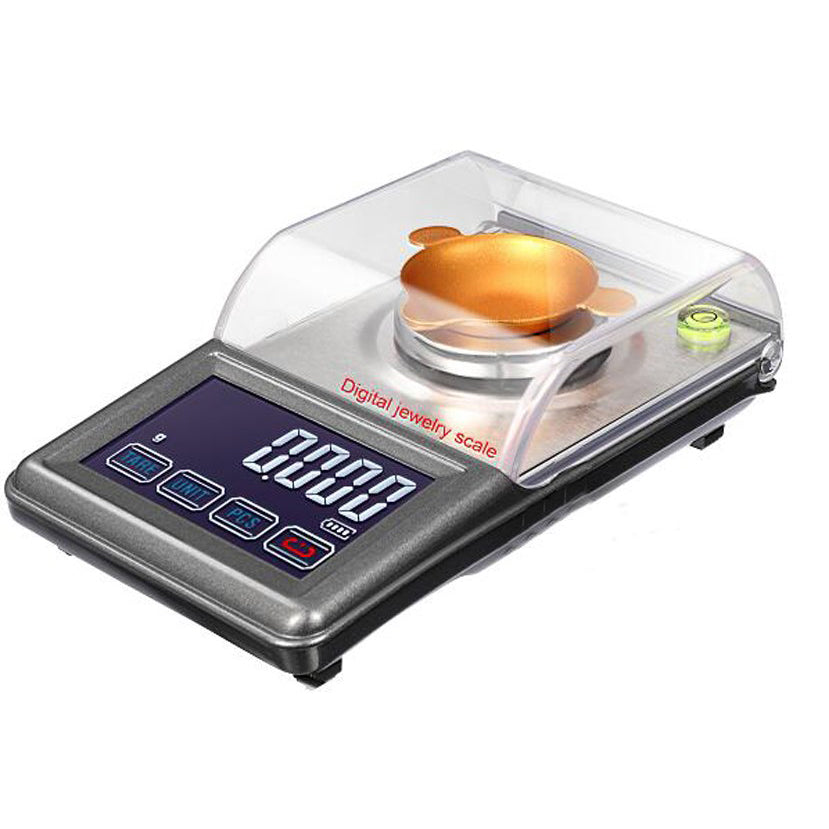 TODO 50G Digital Scale Stainless Steel Backlit Lcd 0.001G Graduation Precise Compact - Silver