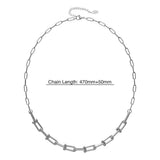 Bullion Gold Lovelock U Link Chain Necklace White Gold