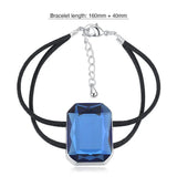 Krystal Couture Emerald-Cut Crystal Double Strap Bracelet Embellished with Swarovski Crystals