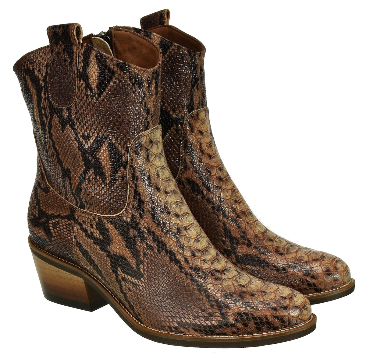 Bosccolo Womenscowgirl Boots - Brown Python