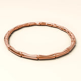 Bullion Gold Trunket Bamboo Design Stainless Steel Bangle in Rose Gold
