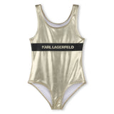 Karl Lagerfeld Girls Fete Musique D3 Swimming Costume - Yellow