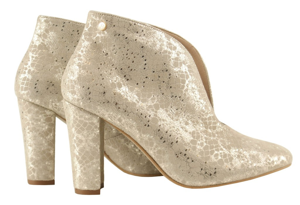 Bosccolo Womens Boots - Silver Plated Beige