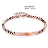 Bullion Gold Love Box Chain Bracelet Rose Gold