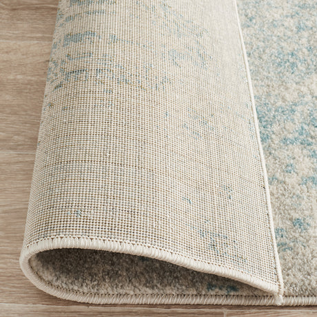 Evoke 253 White Blue Runner Rug