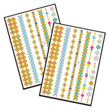 Metallic Temporary Tattoo Gold Silver Glitter Party Body Sticker Waterproof 2 Sheets 001