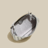 Sculpted Riviera Woven Leather Hobo Bag - Silver