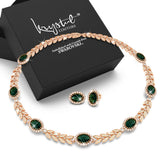 Boxed Georgina Necklace and Earrings Set Emerald Embellished with Swarovski® Crystals