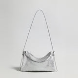 Snake-Embossed Lambskin Mini Hobo - Silver