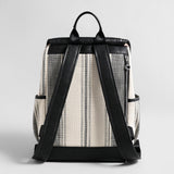 Canvas & Leather Drawstring Backpack - Ivory