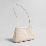 Woven Lambskin Shoulder Bag - Ivory