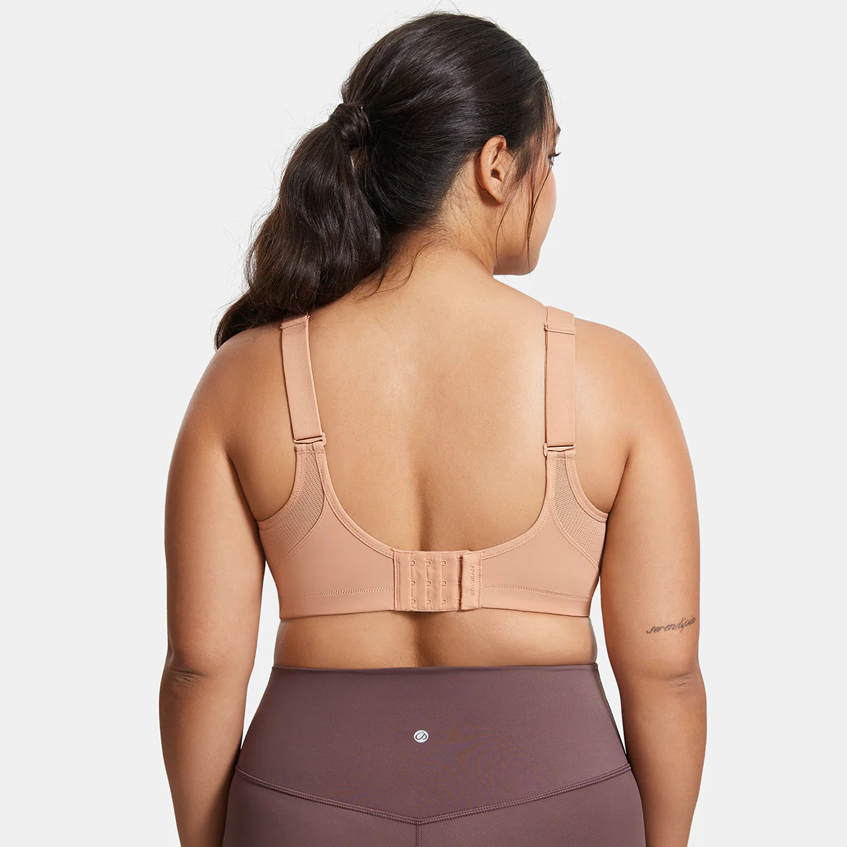 Plus Size High Support Full Coverage Padded Wireless Bra - Nude