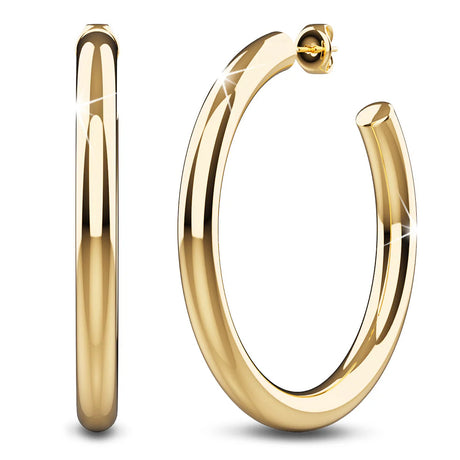 Bullion Gold Creole C-Hoop Gold Layered Earrings