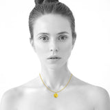 Bullion Gold Butterfly Signet Medallion Pendant Chain Necklace in Gold Vermeil